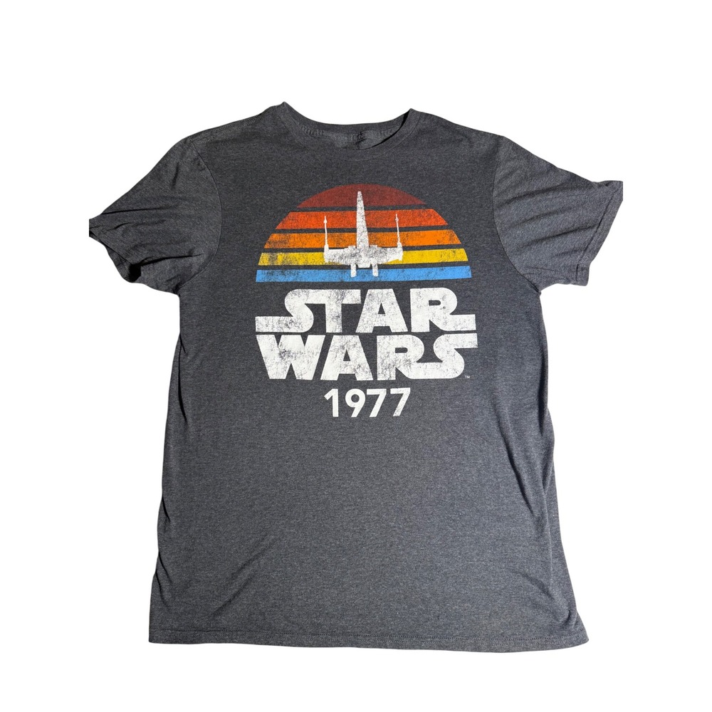 Star Wars 1977 X-Wing Sunset Graphic T-Shirt Heather Grey Small